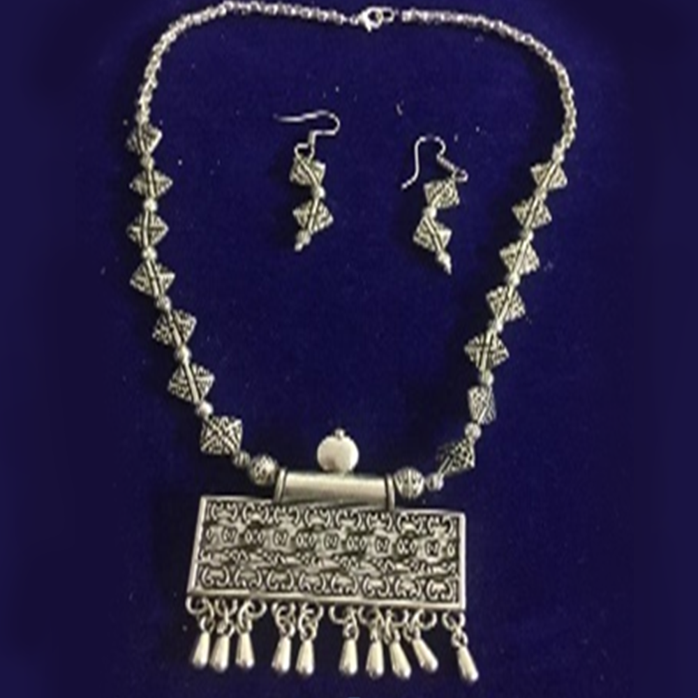 German silver necklace with earrings
