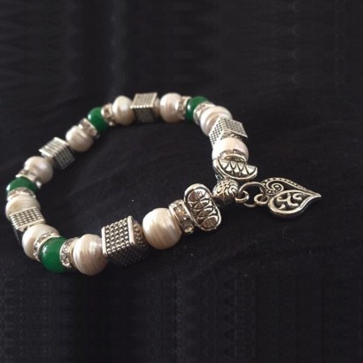 Green Beads Pearls Bracelets