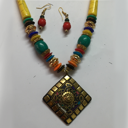 Multicolor Necklaces - (Yellow Square)