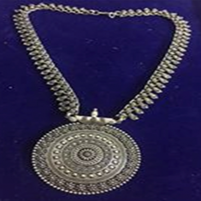 German silver Long Round Pendant necklace