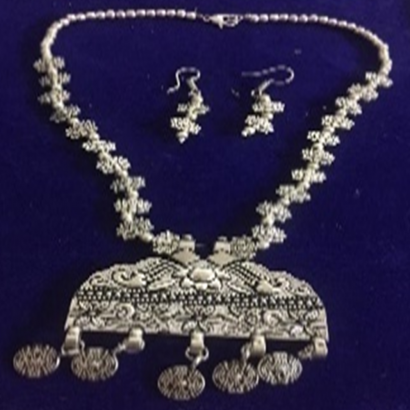 German silver necklace with earrings